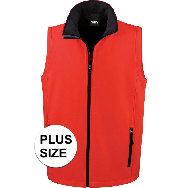 Grote maten softshell outdoor bodywarmer rood voor heren 4XL (48/60) -