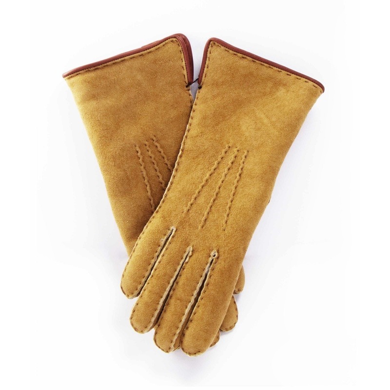 Beige Lammy handschoenen suede voor dames 9 (XL - 26 cm) -