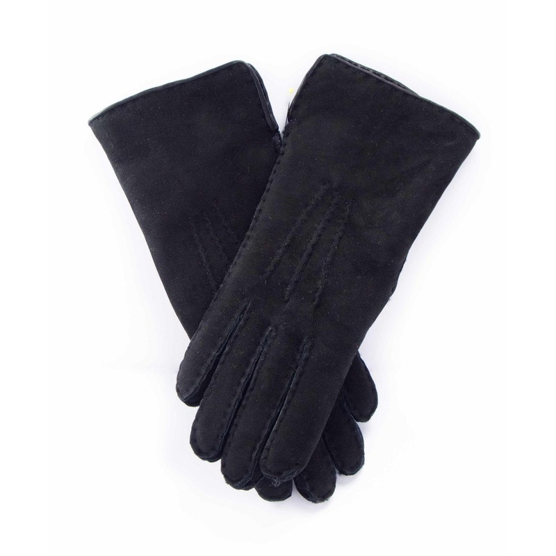 Zwarte Lammy handschoenen suede voor dames 9 (XL - 26 cm) -
