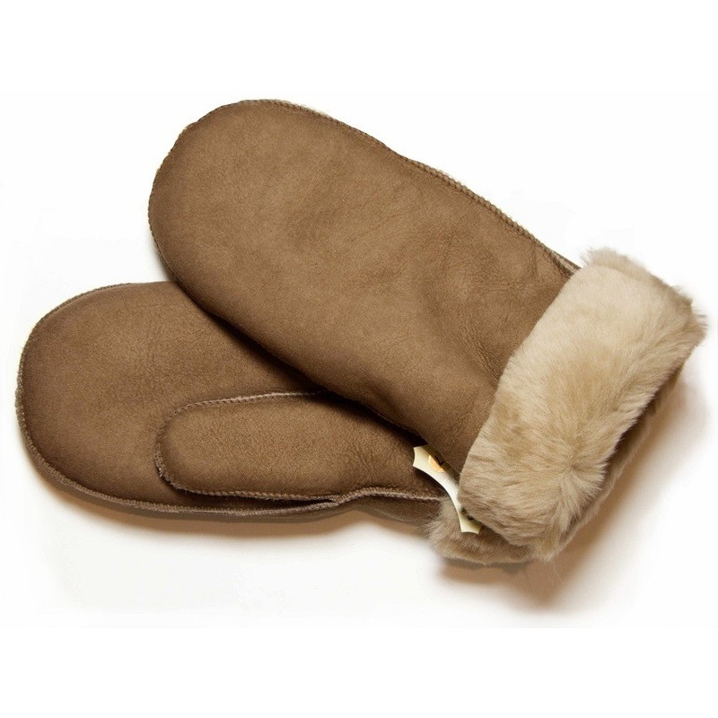 Taupe Lammy wanten suede voor volwassenen 8 (L - 24 cm) -