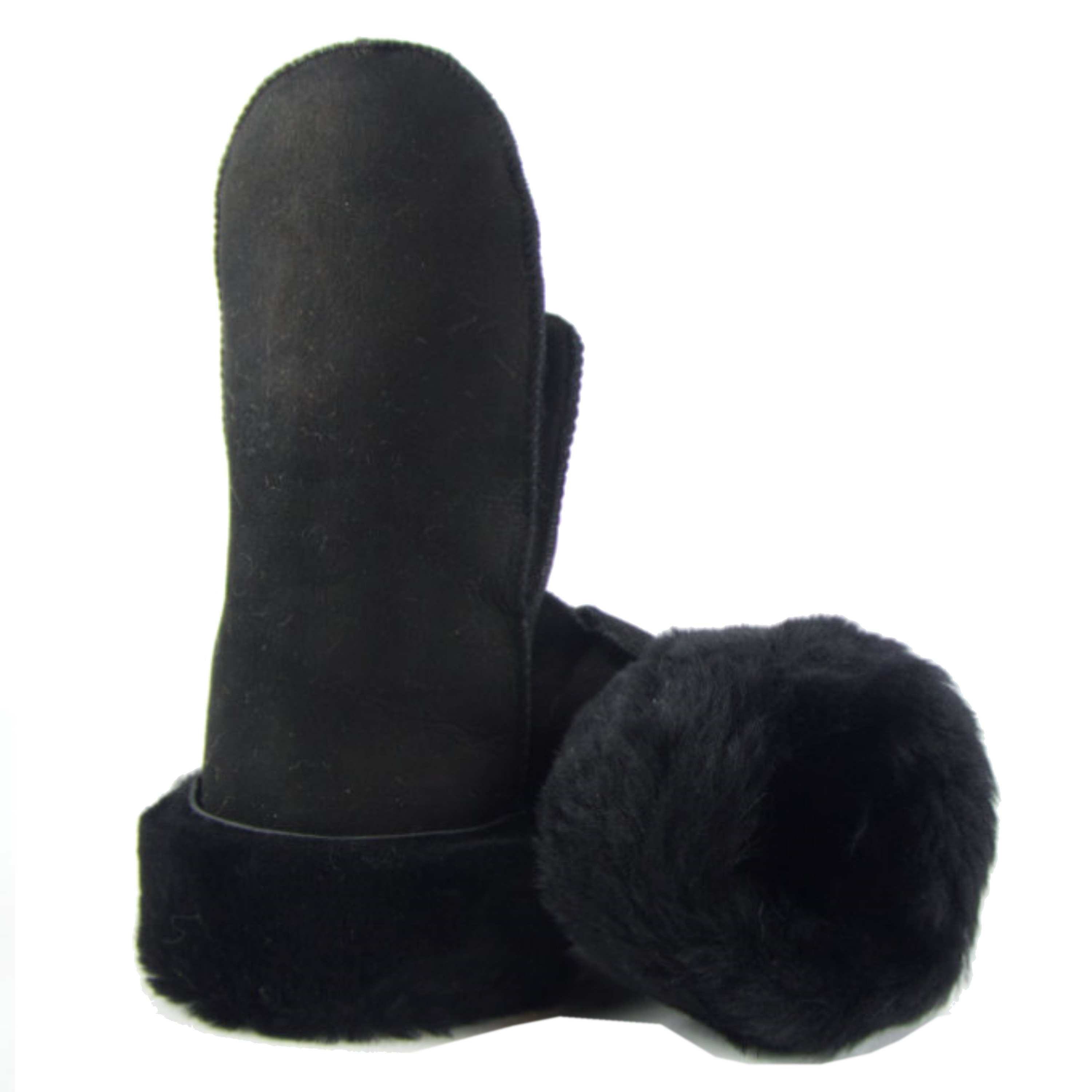 Zwarte Lammy wanten suede voor volwassenen 6 (M - 23 cm) -