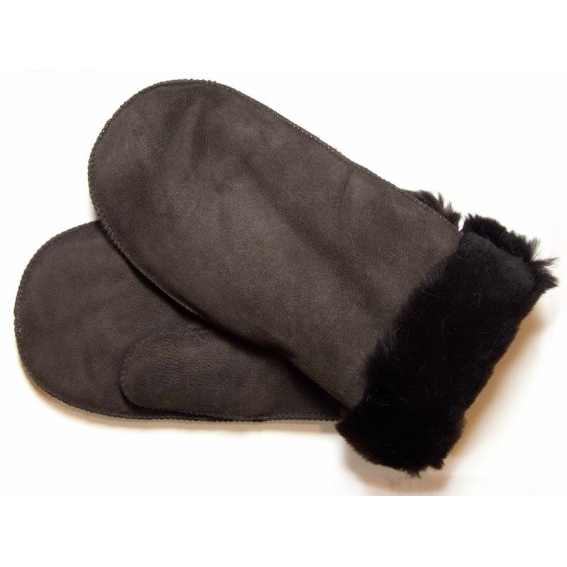Mokka Lammy wanten suede voor volwassenen 6 (M - 23 cm) -