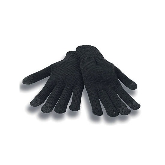 Touchscreen handschoenen zwart voor volwassenen S/M -
