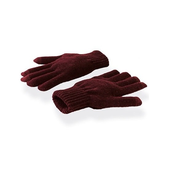 Touchscreen handschoenen bordeaux rood voor volwassenen S/M -