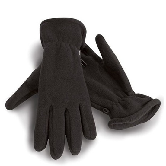 Warme fleece handschoenen voor volwassenen - zwart - winter handschoenen S -
