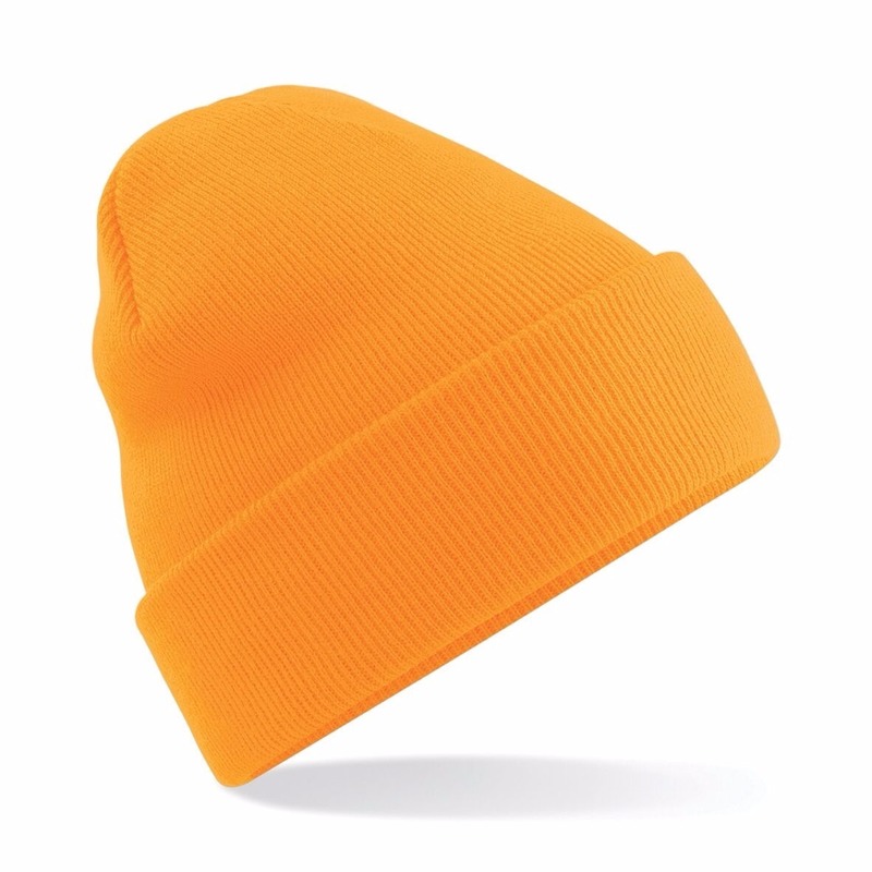 Beechfield basic winter muts/beanie - fluor oranje - acryl - volwassenen - Winter Essentials/accesso One size -