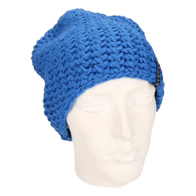 Basic beanie muts kobalt blauw voor dames -