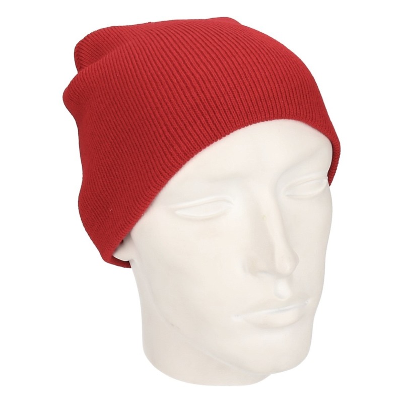 Gekleurde basic muts bordeaux voor heren -