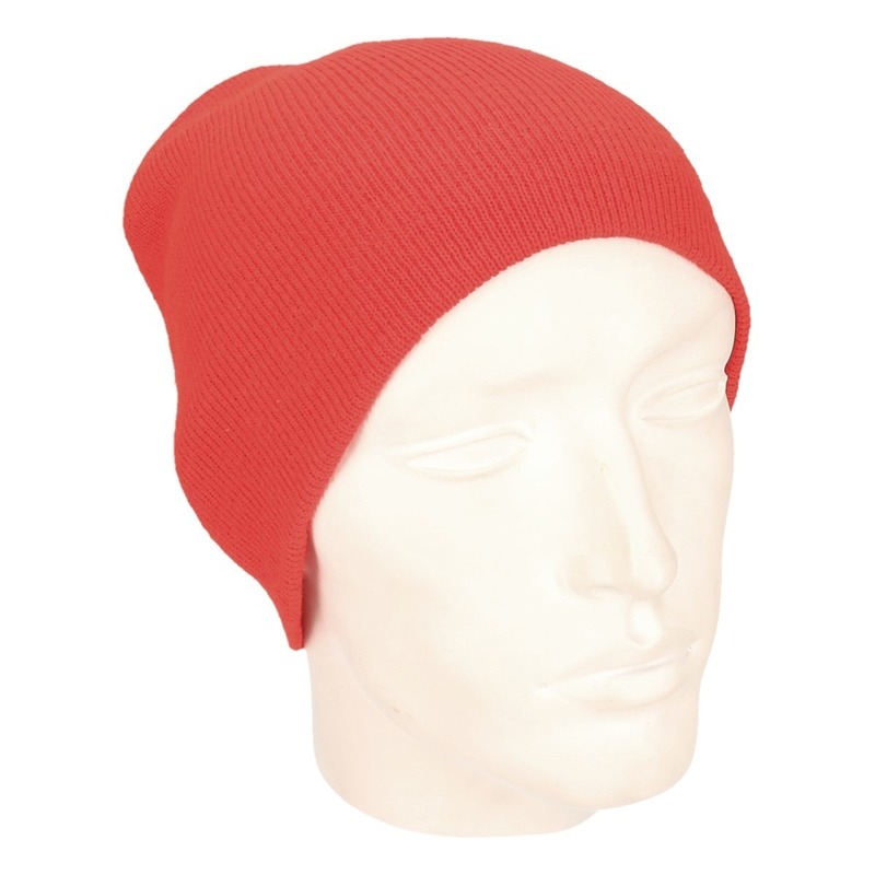 Gekleurde basic muts rood voor heren -