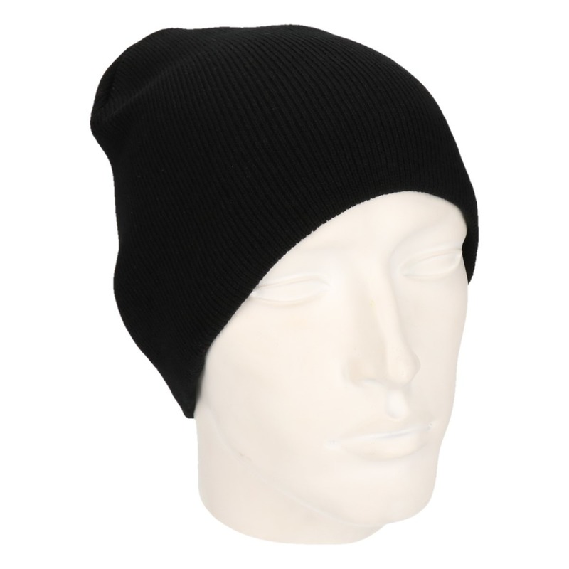 Gekleurde basic muts zwart voor heren -