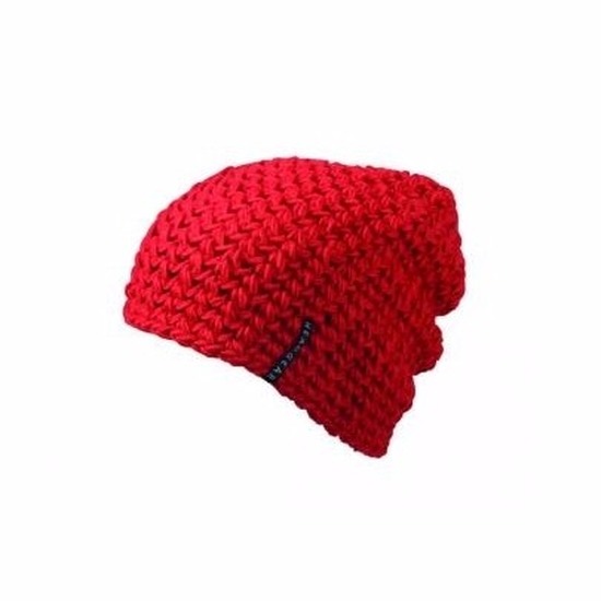 Basic beanie muts rood voor dames -