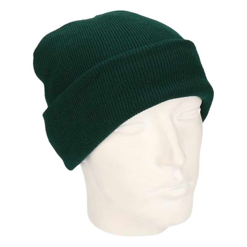 Basic donkergroene wintermuts Thinsulate voor dames -