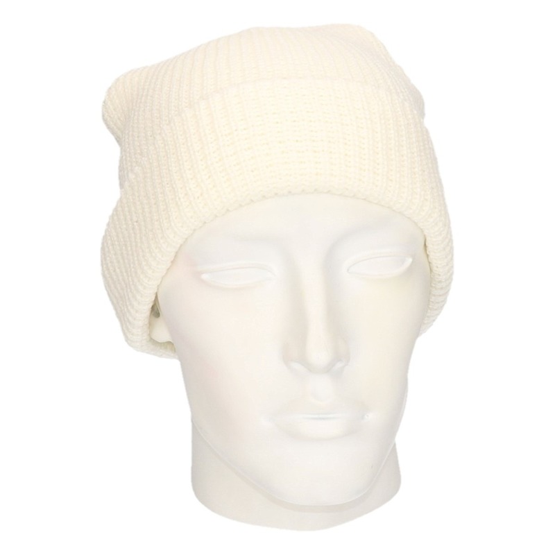 Leger muts - heren - wit - one size - acryl - commando wintermutsen One size -