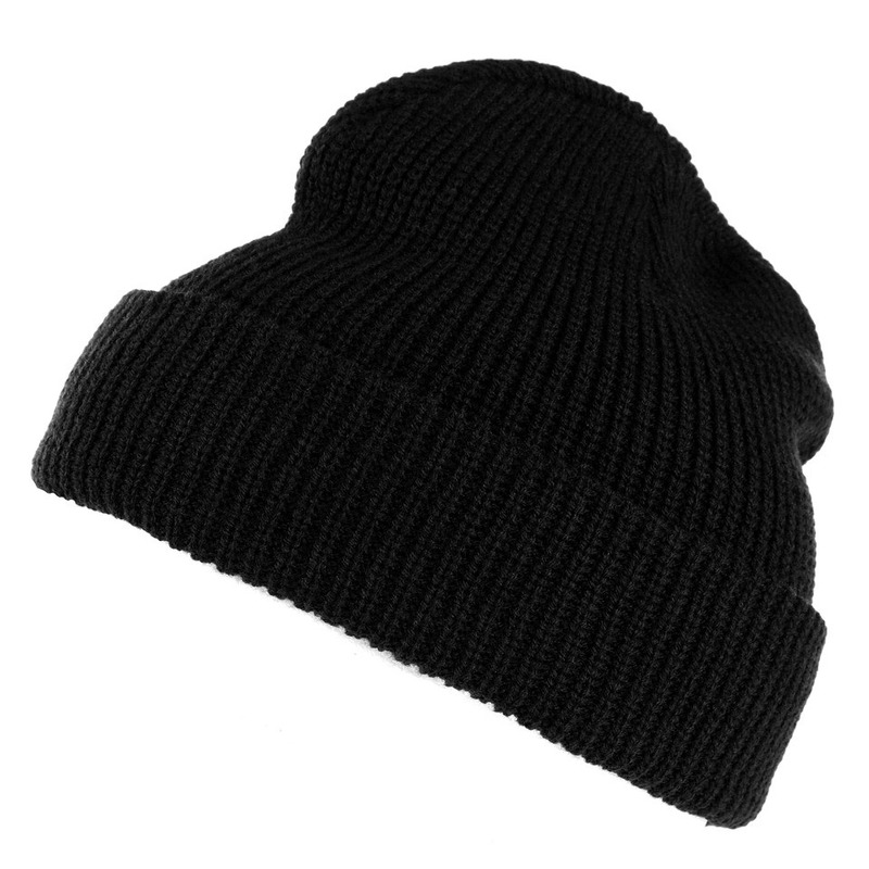 Leger muts - heren - zwart - one size - acryl - commando wintermutsen One size -