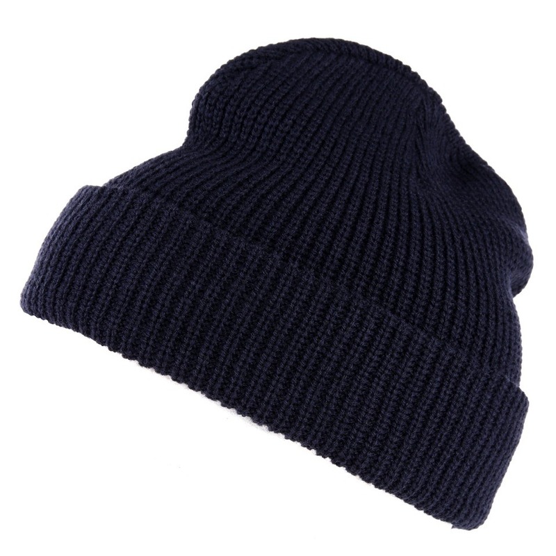 Leger muts - heren - donker blauw - one size - acryl - commando wintermutsen One size -