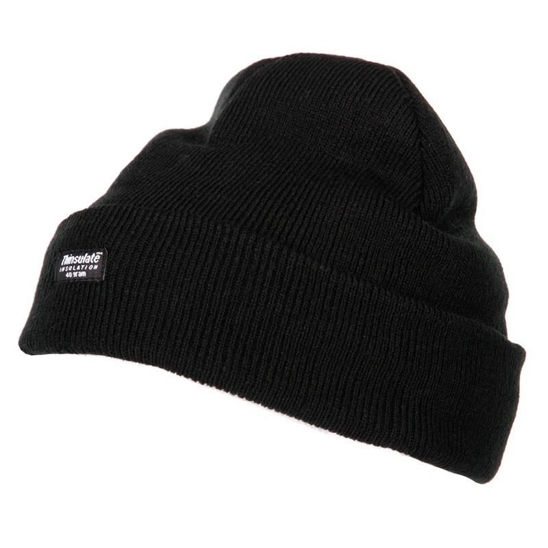 Leger muts - heren - zwart - one size - thinsulate - commando wintermutsen One size -