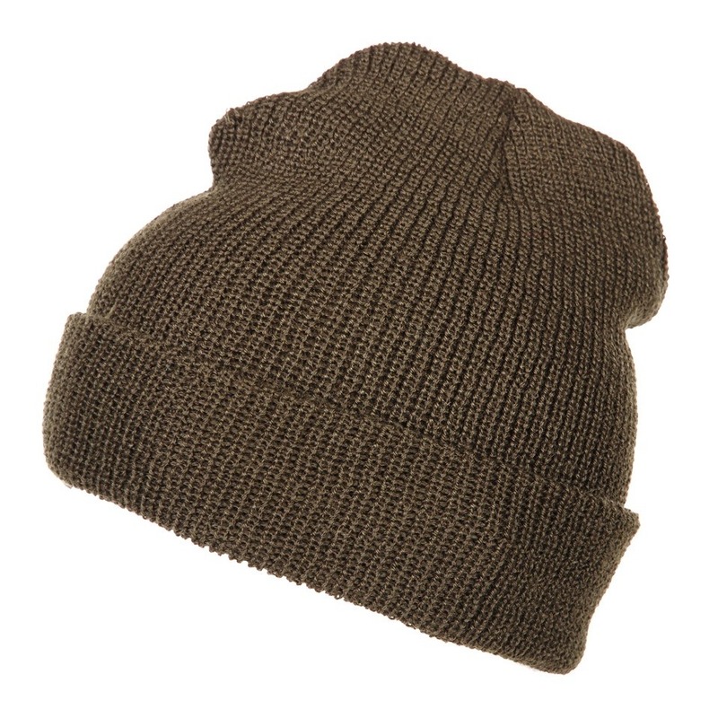 Commando wintermuts legergroen - volwassenen - 100% wol - extra warm One size -
