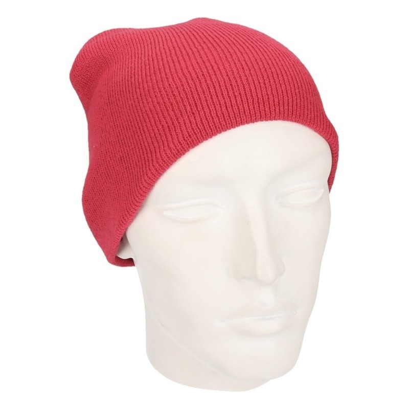 Gekleurde basic muts roze voor dames -