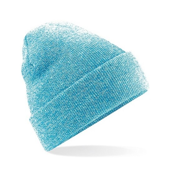 Basic winter muts lichtblauw gemeleerd voor volwassenen -