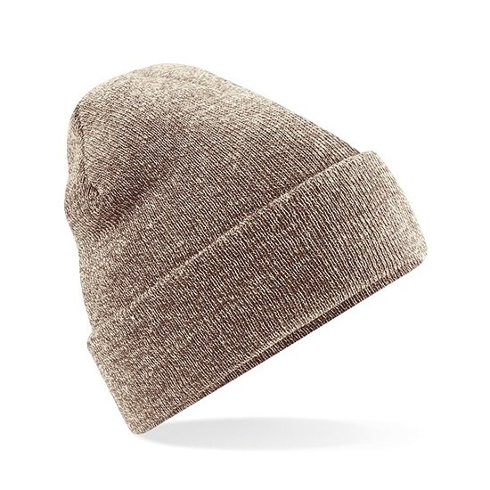 Basic winter muts bruin gemeleerd voor volwassenen -
