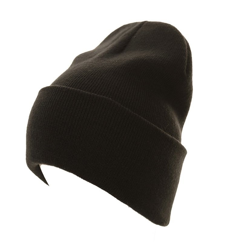 Basic winter muts/beanie navy blauw voor volwassenen -