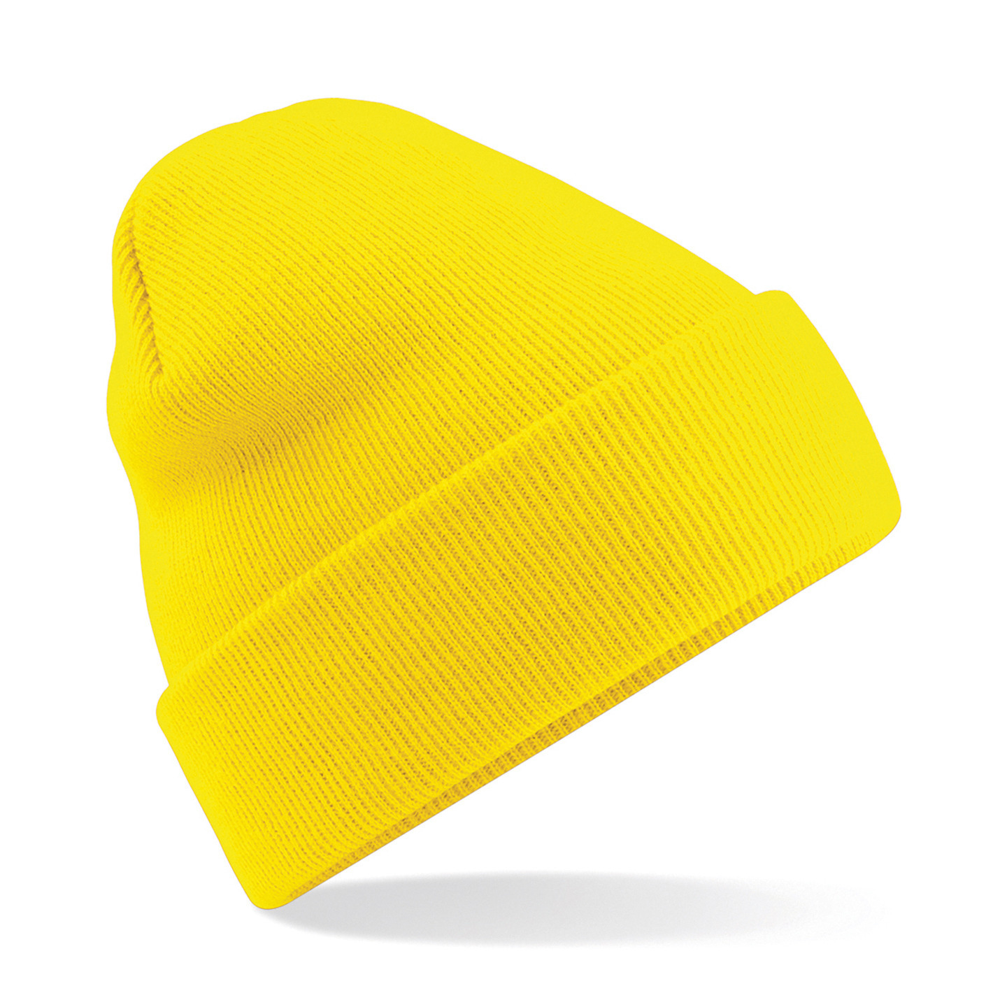 Beechfield basic winter muts/beanie - geel - acryl - volwassenen - Winter Essentials/accessoires One size -