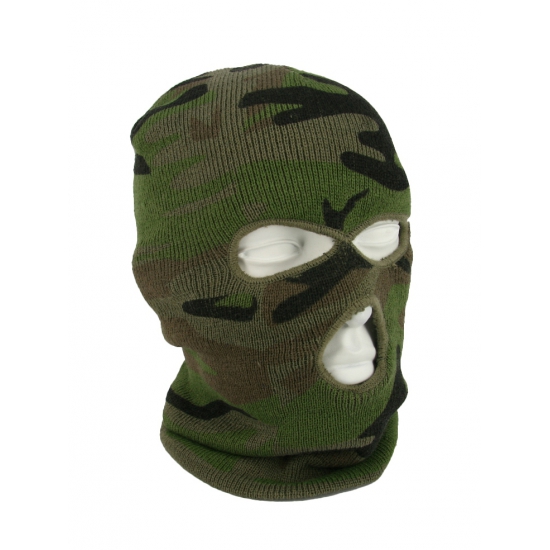 Driegaats bivakmuts/skimuts - camouflage groen - one size - outdoor - wintersport - Balaclava -