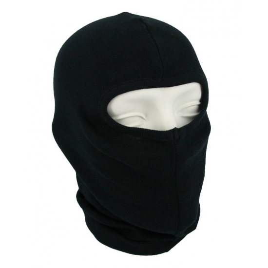 Eengaats helm bivakmuts - zwart - one size - balaclava dun -