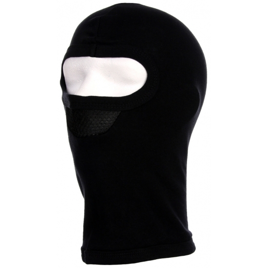 One hole motorhelm muts / skimuts - zwart - mesch katoen - one size - outdoor -