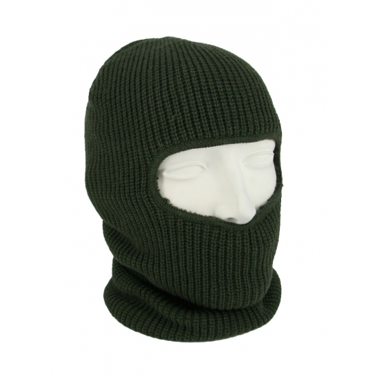 Bivakmuts - volwassenen - balaclava legergroen - one hole -