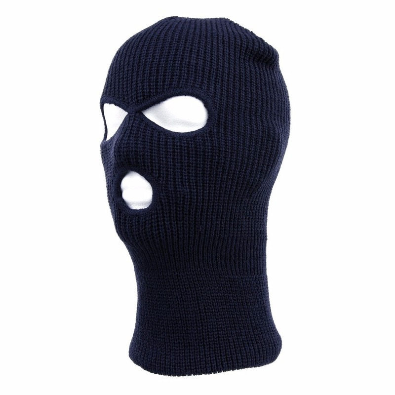 Bivakmuts / balaclava - driegaats winter muts - donkerblauw - volwassenen -