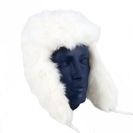 Witte Russische bontmuts polar 57 cm -