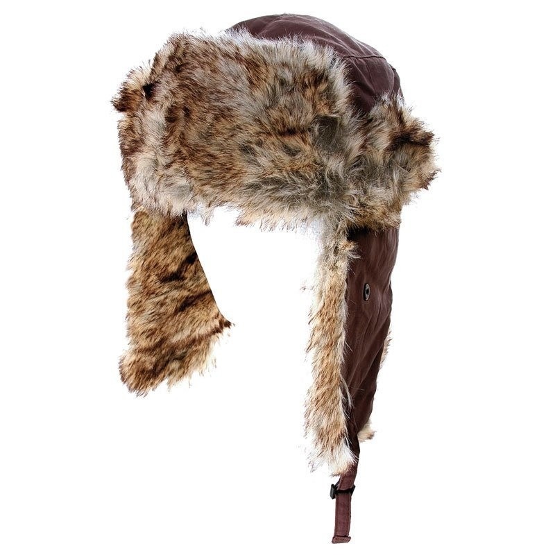 Russische muts bruin met nepbont en flappen voor volwassenen 61 cm -
