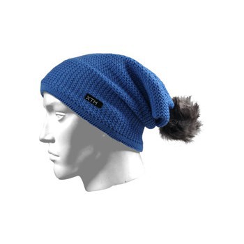 Winter muts blauw met bolletje -