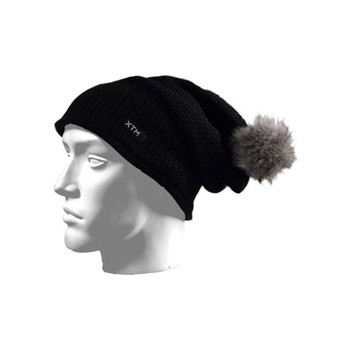 Winter muts zwart met bolletje -