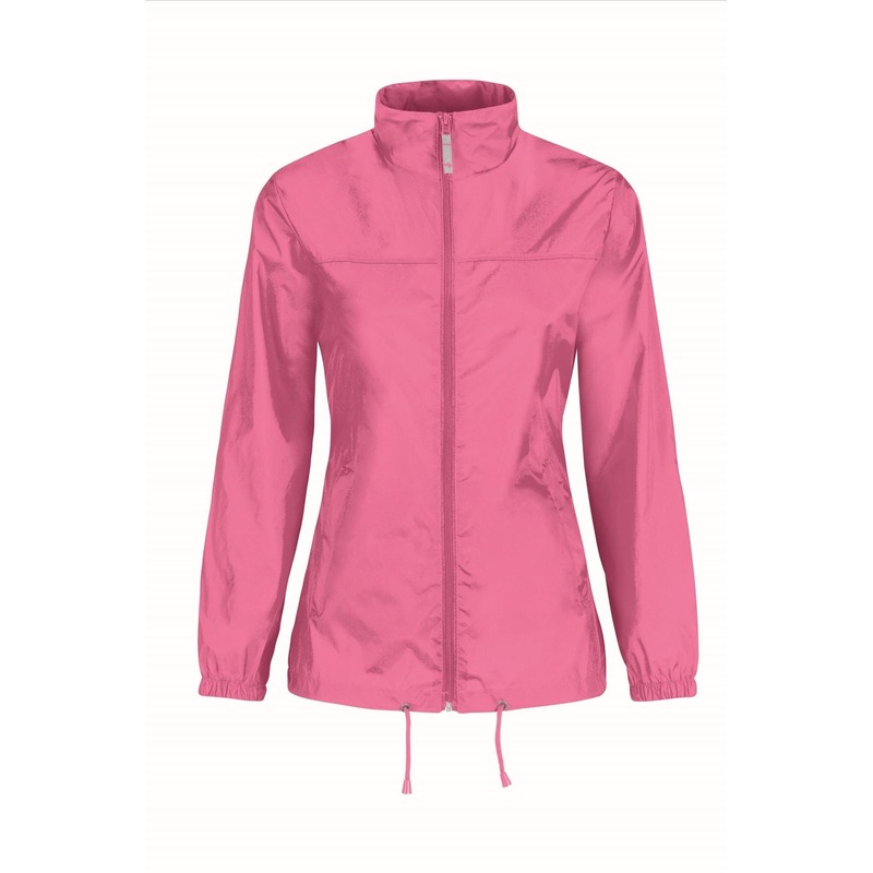 Windjas/windbreaker - dames - roze - met capuchon 2XL (44) -