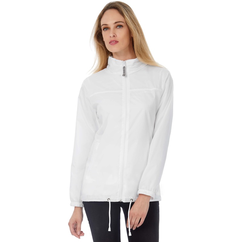 Windjas/windbreaker - dames - wit - met capuchon L (40) -