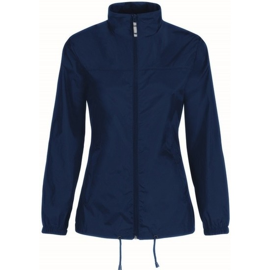 Windjas/windbreaker - dames - donkerblauw - met capuchon 2XL (44) -