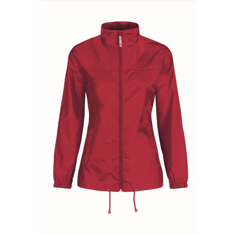 Windjas/windbreaker - dames - rood - met capuchon L (40) -
