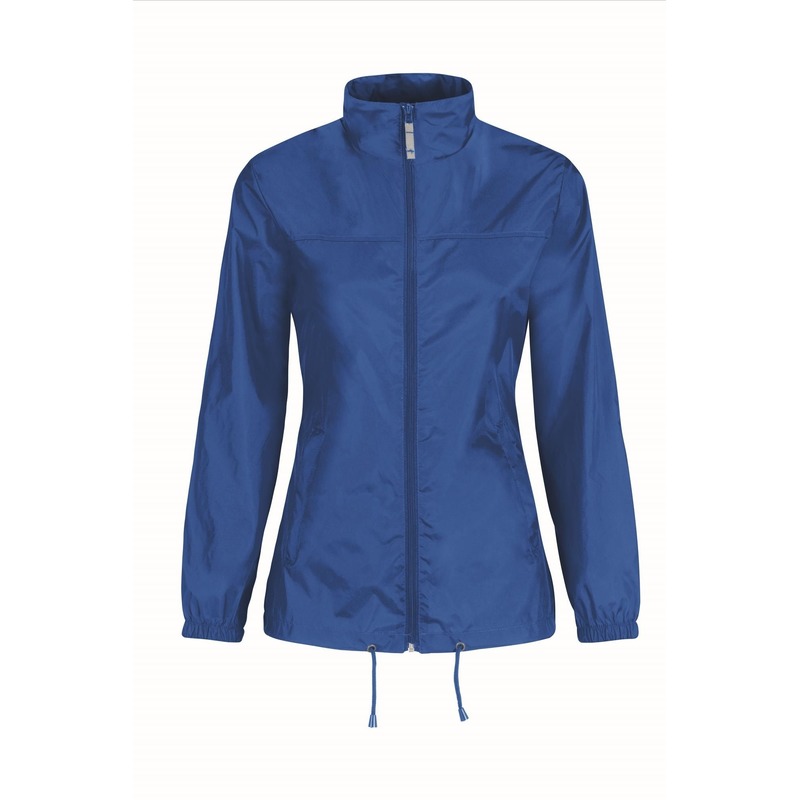 Windjas/windbreaker - dames - blauw - met capuchon M (38) -