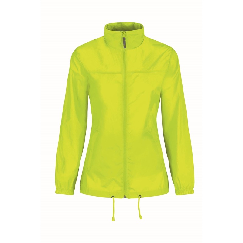Windjas/windbreaker - dames - geel - met capuchon L (40) -