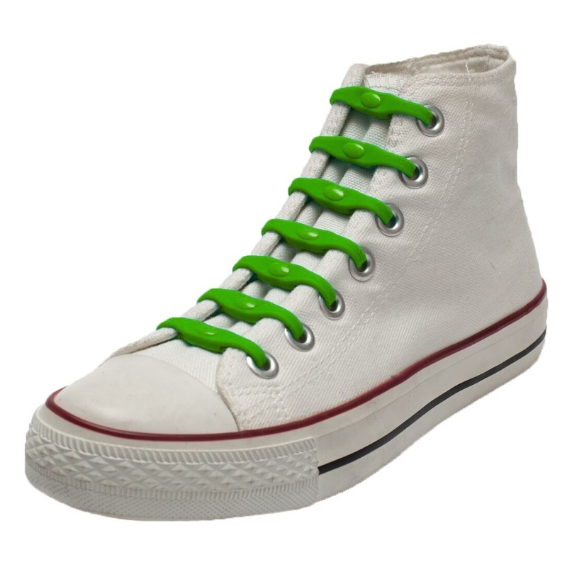 14x Shoeps elastische veters groen voor kinderen/volwassenen One size -