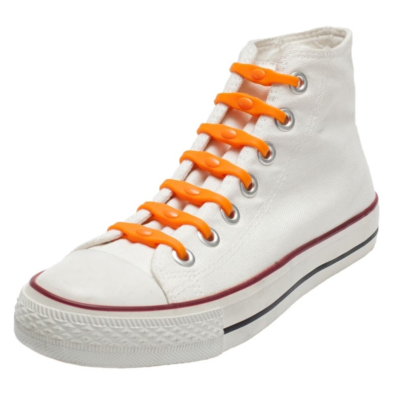 14x Shoeps elastische veters oranje voor kinderen/volwassenen One size -