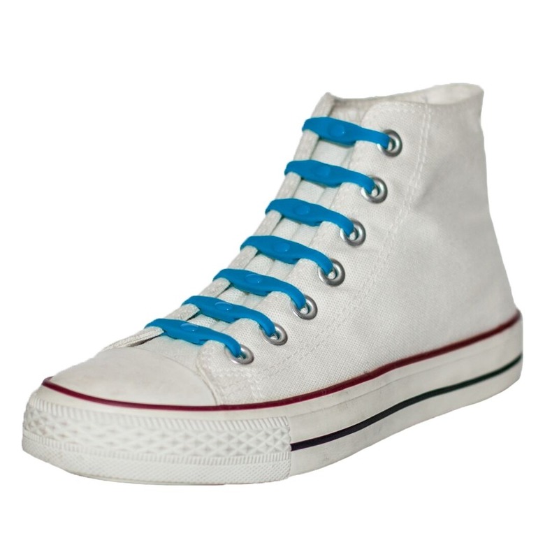 14x Shoeps elastische veters kobaltblauw voor kinderen/volwassen One size -