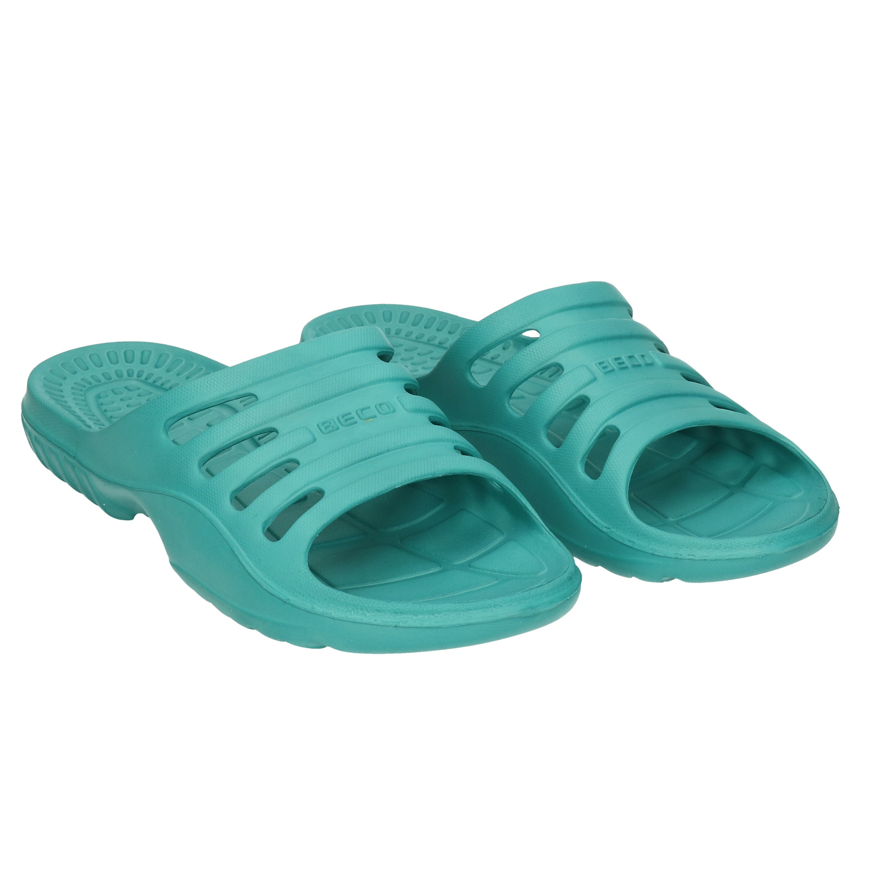 Beco Bad/sauna slippers met voetbed - aqua blauw - volwassenen - Badslippers antislip 41 -