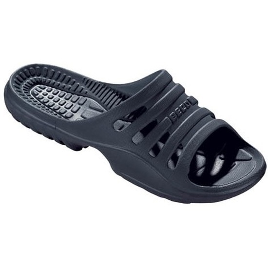 Beco Bad/sauna slippers met voetbed - donkerblauw - volwassenen - Badslippers antislip 40 -