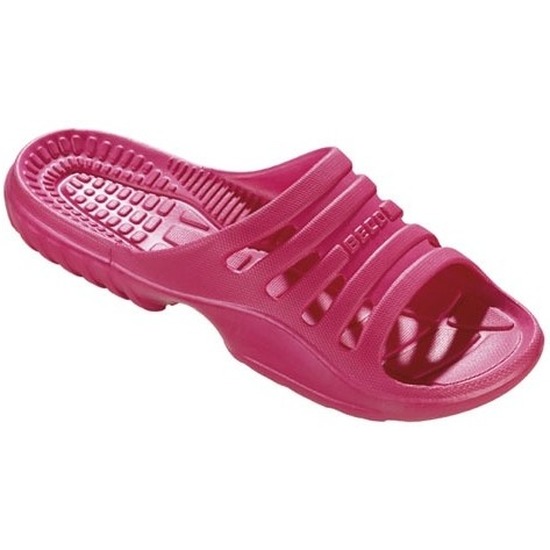 Beco Bad/sauna slippers met voetbed - roze - volwassenen - Badslippers antislip 36 -