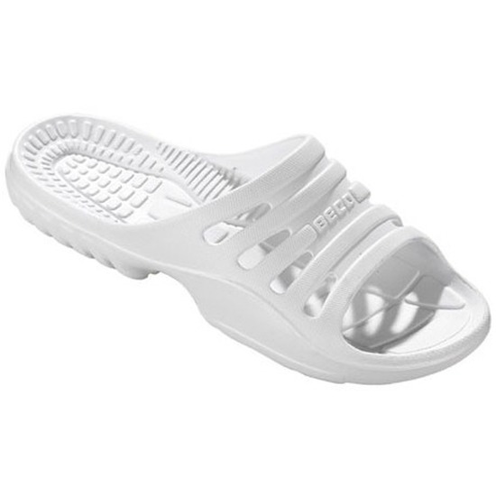 Beco Bad/sauna slippers met voetbed - wit - volwassenen - Badslippers antislip 36 -