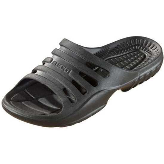 Beco Bad/sauna slippers met voetbed - zwart - volwassenen - Badslippers antislip 41 -