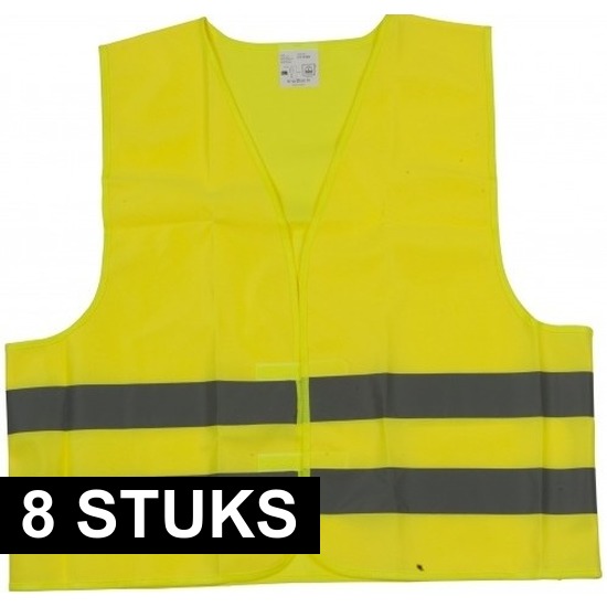 8x Veiligheidsvest geel voor volwassenen -
